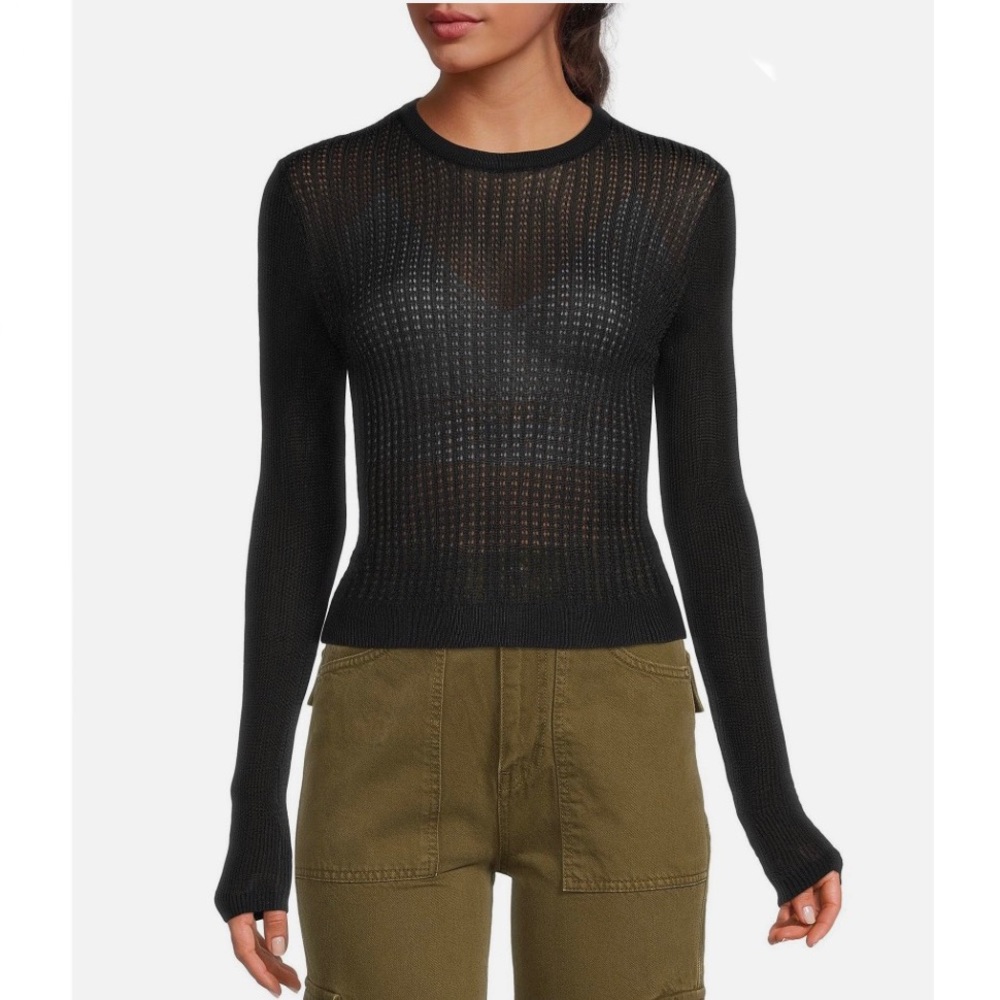 NWT Free People H20 Crew Pullover Black - Picture 3 of 12
